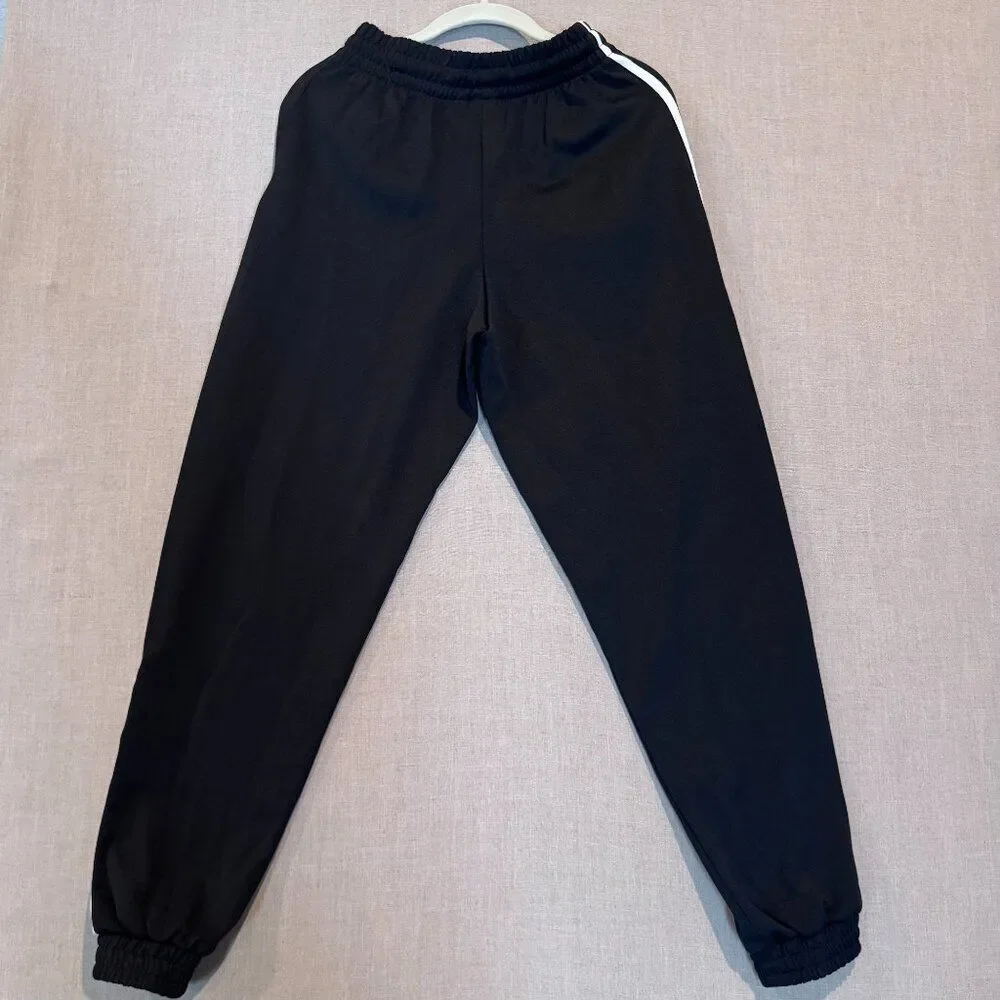 Adidas Originals XS Black Track Pants Joggers NWT 3 Stripes Trefoil Logo